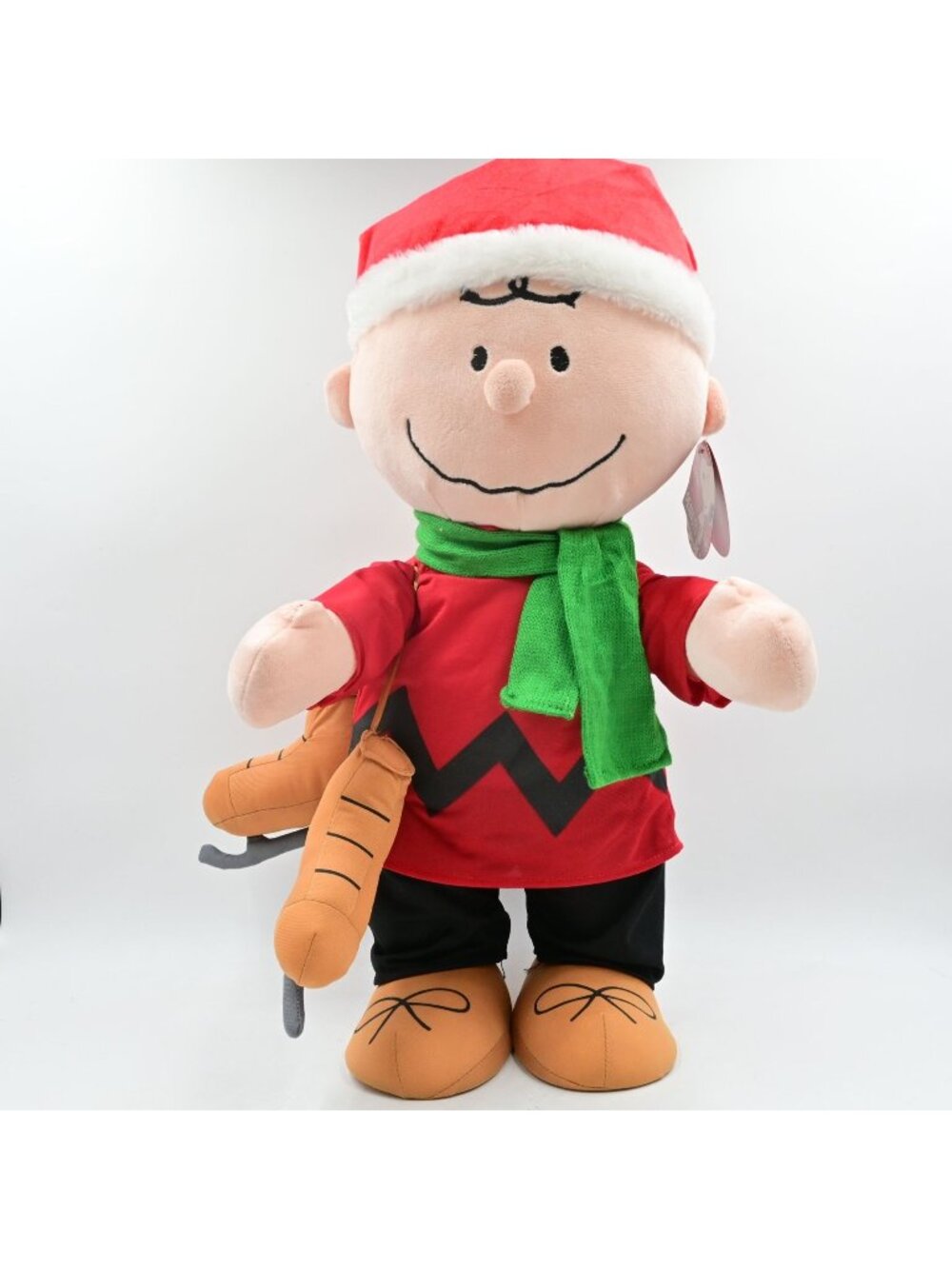 Gemmy Peanuts Charlie Brown Christmas Plush Door Greeter Ice Skates 22" NWT